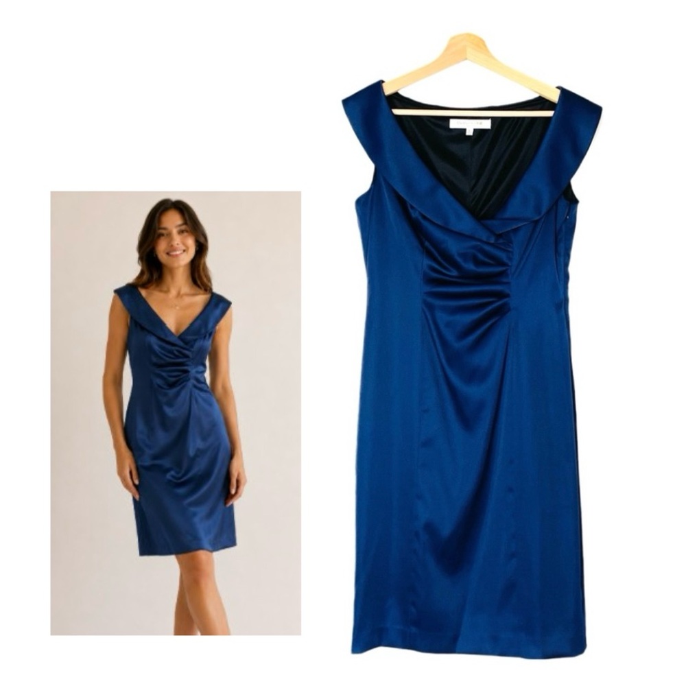 Evan Picone Dress Size 6 Blue Sleeveless Formal Cocktail Party Career